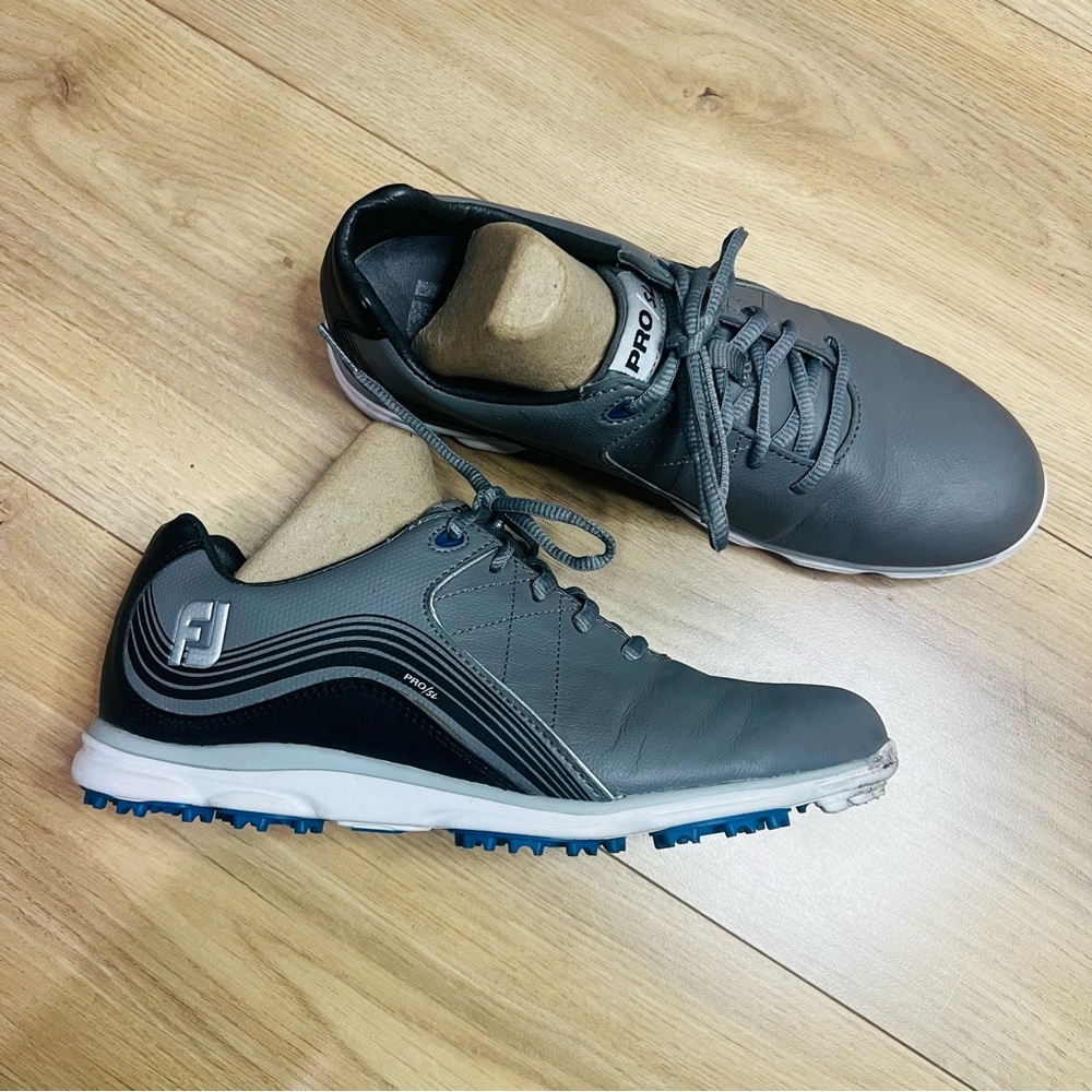 FootJoy Gray Pro/SL Spiked Golf Shoes 8M - Picture 2 of 8